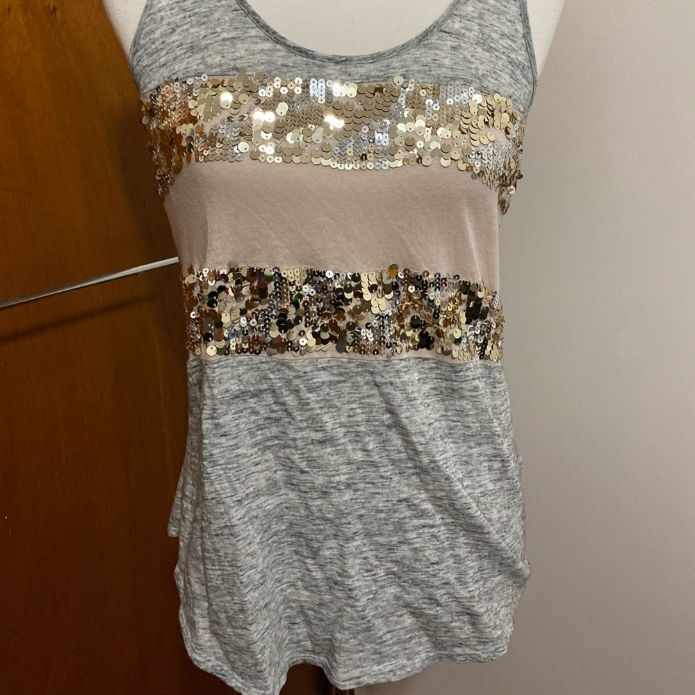 Express Sequin Detail Racerback Tank - Picture 2 of 4